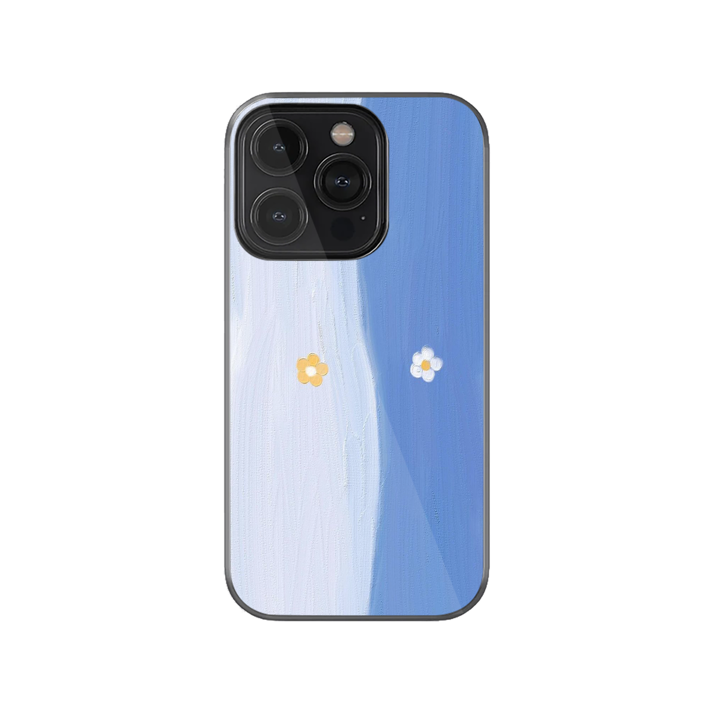 Dual Colored Blue Flower Case