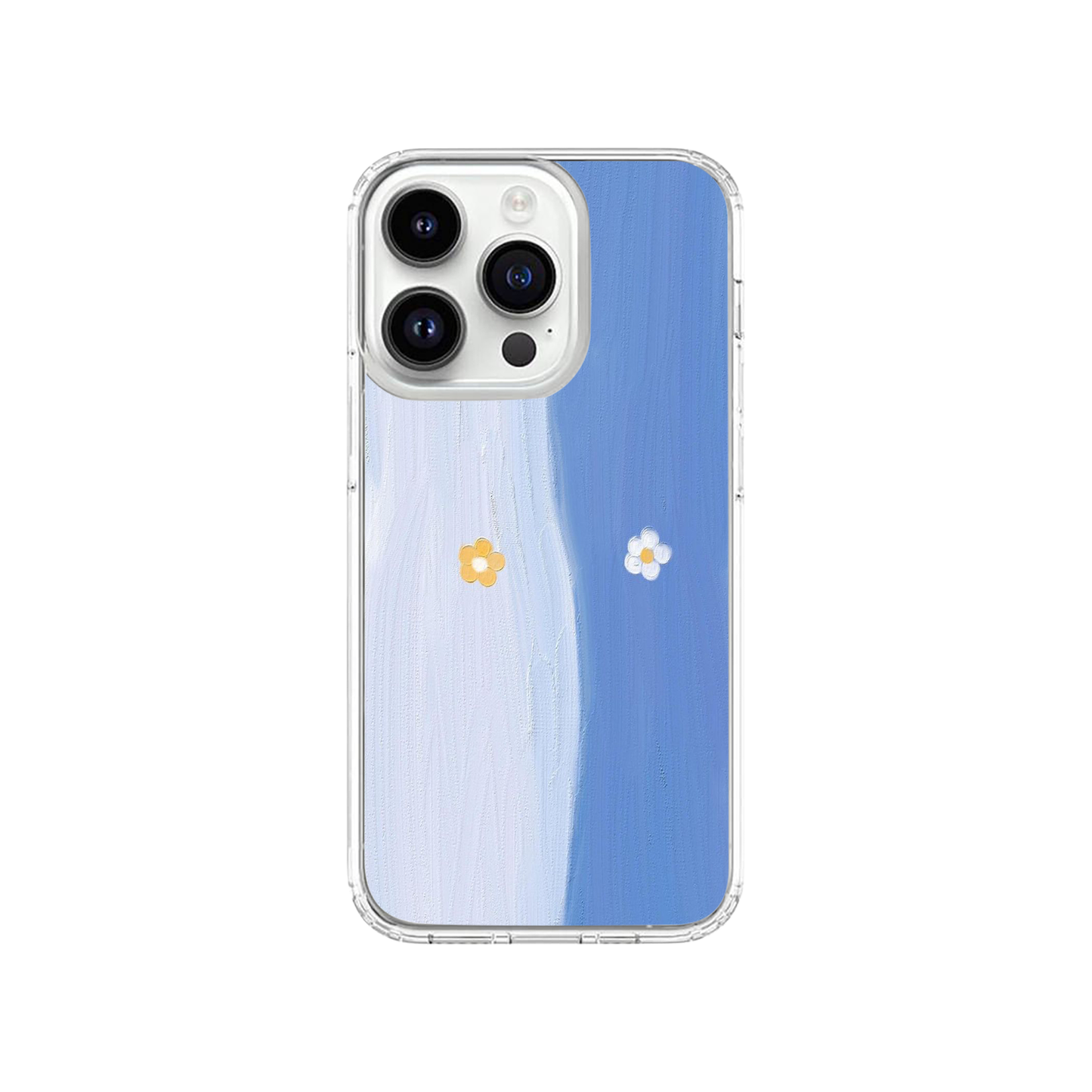 Dual Colored Blue Flower Case