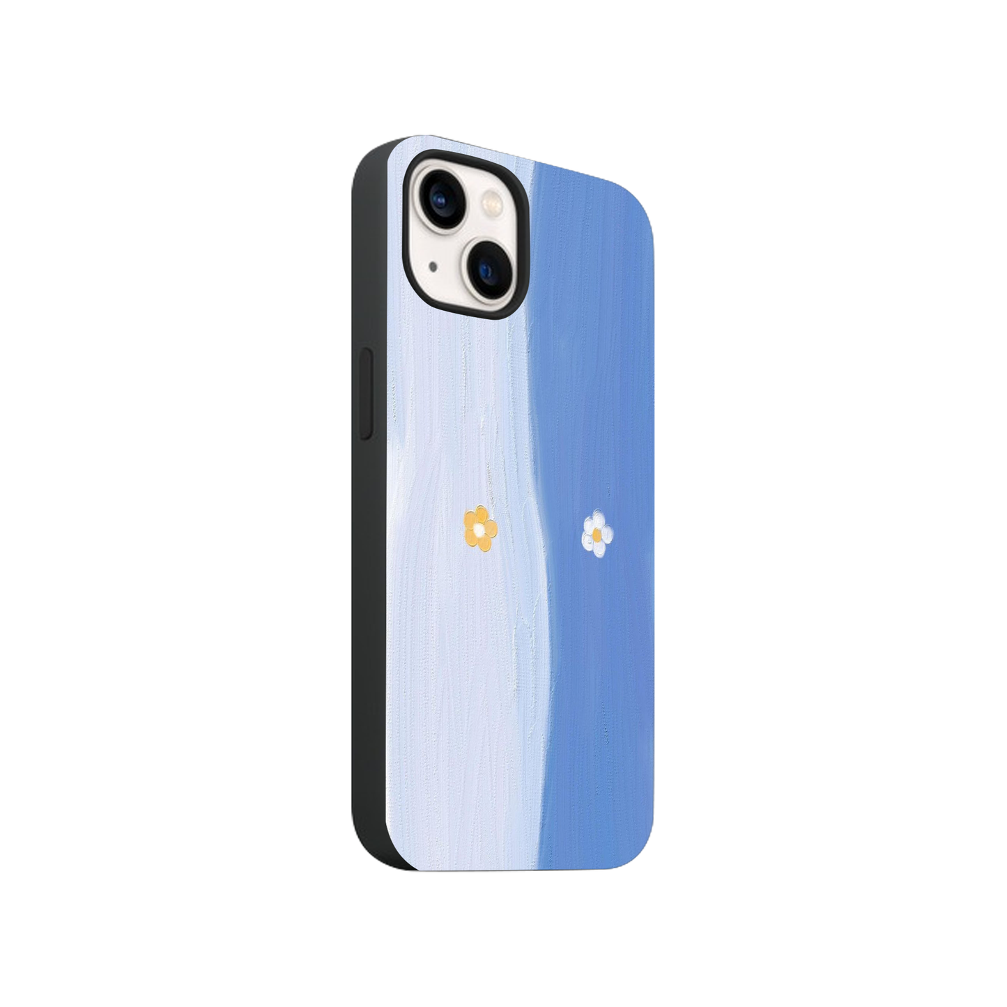 Dual Colored Blue Flower Case