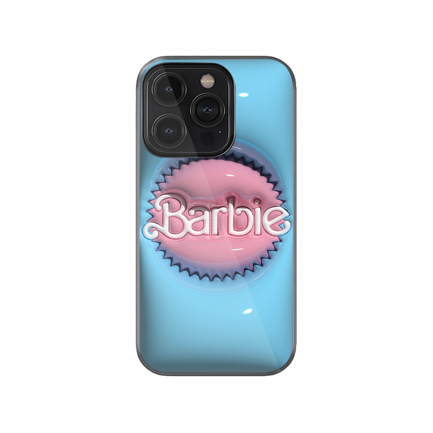 Blue & Pink Barbie Engraved Case