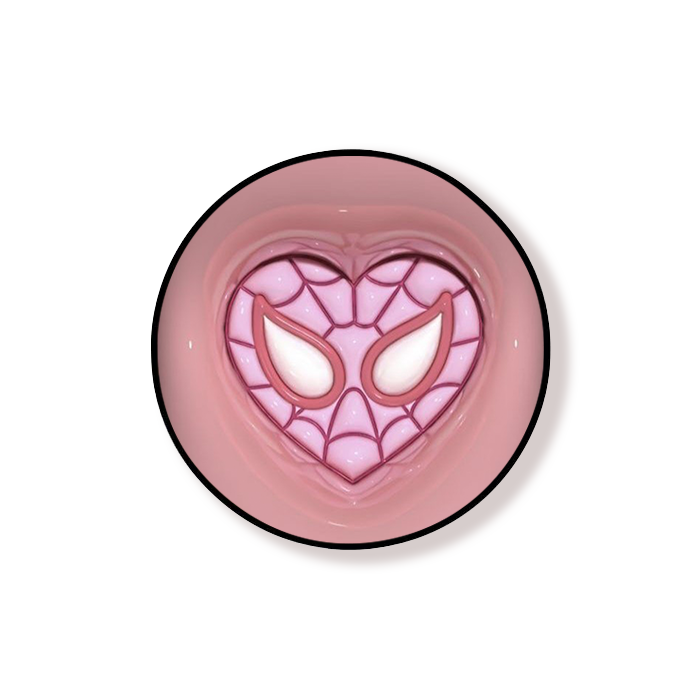 Spider Heart Bubble Pink Grip Holder