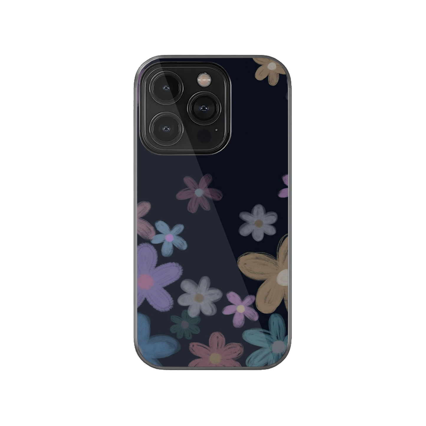 Pastel Flowers Black Case