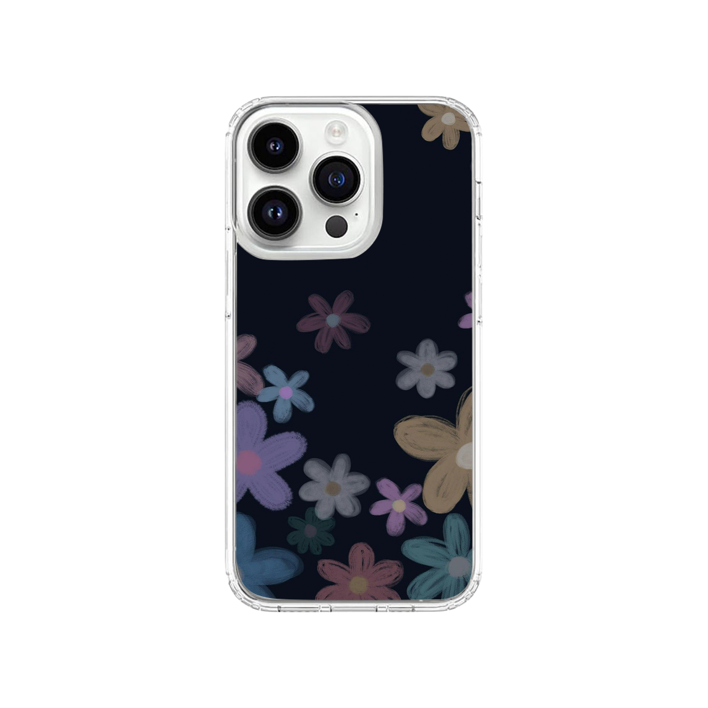 Pastel Flowers Black Case