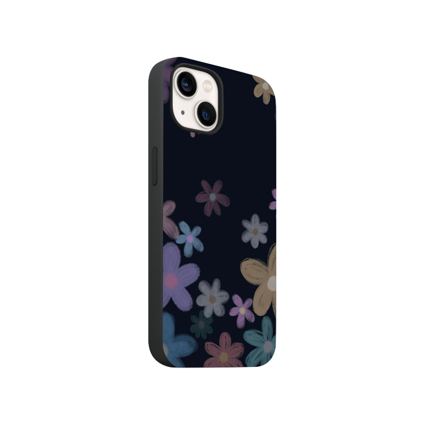 Pastel Flowers Black Case
