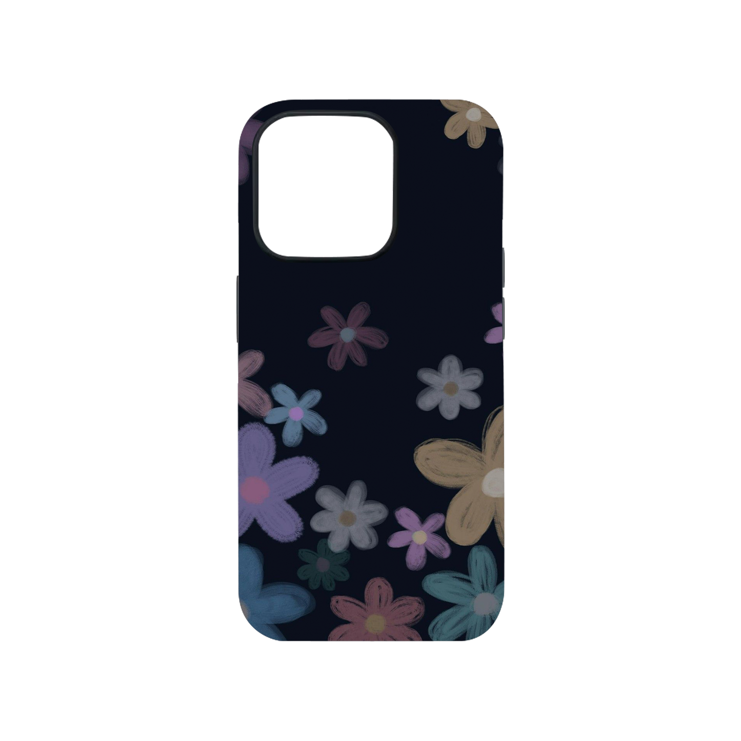 Pastel Flowers Black Case