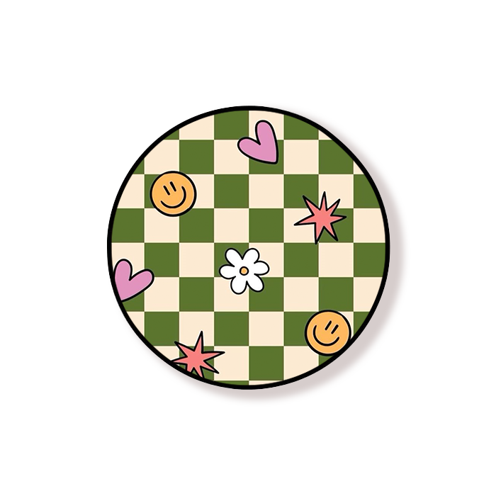 Checkered Heart Grip Holder