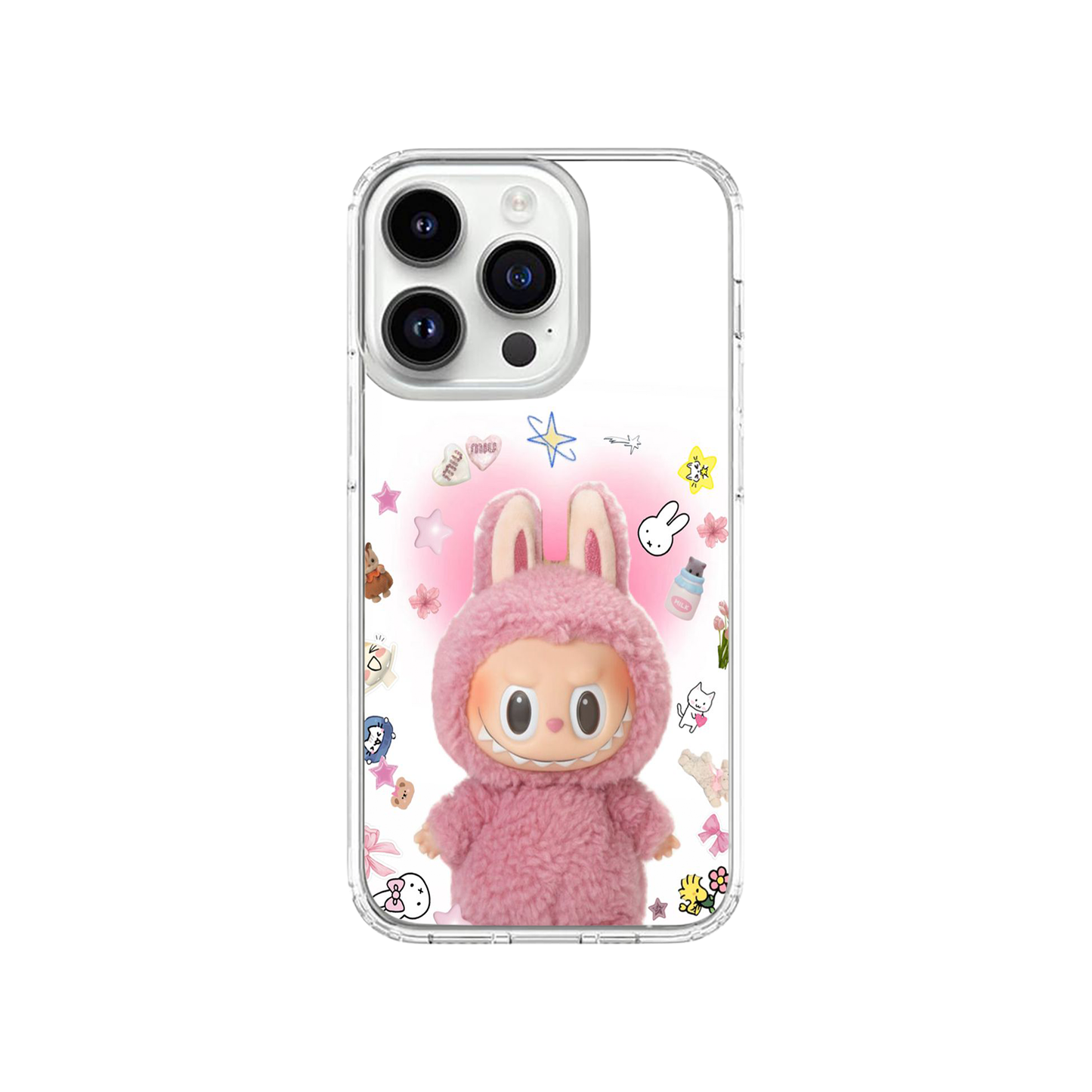 Soft Pink Labubu Case