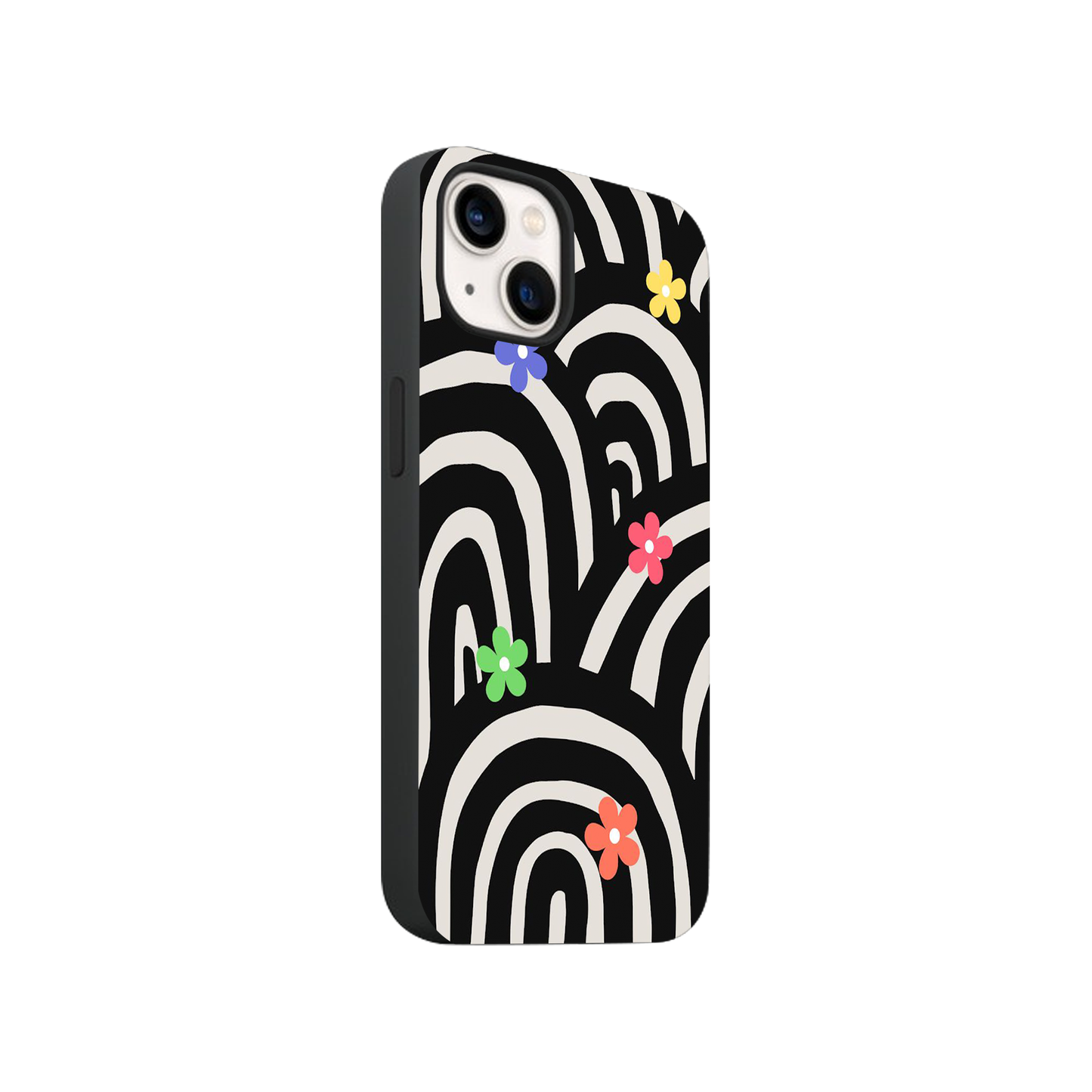 Black & White With Colorful Flowers Case