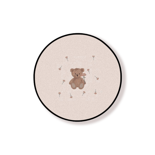 Beige Bear Round Pop Holder