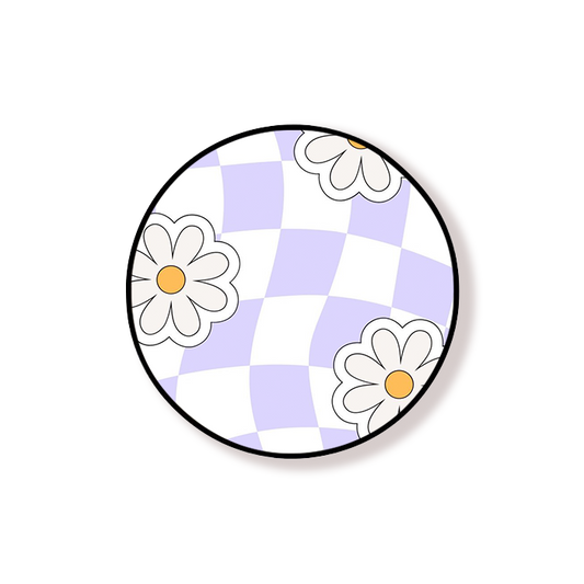 Checkered Floral Grip Holder