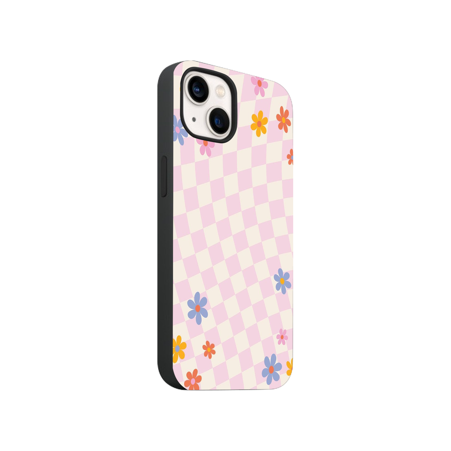 Checkered Flower Doodle Case