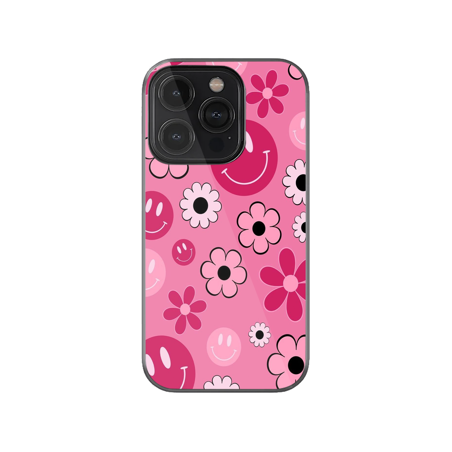 Pink Flower Smiley Case