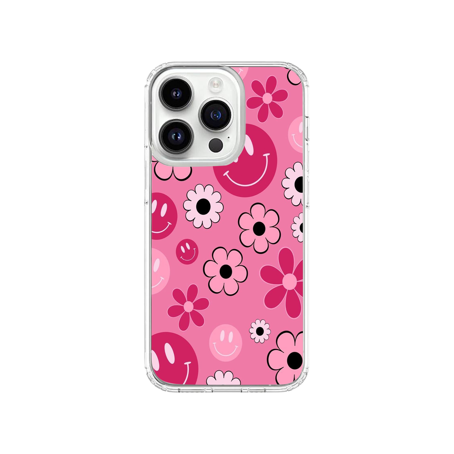 Pink Flower Smiley Case